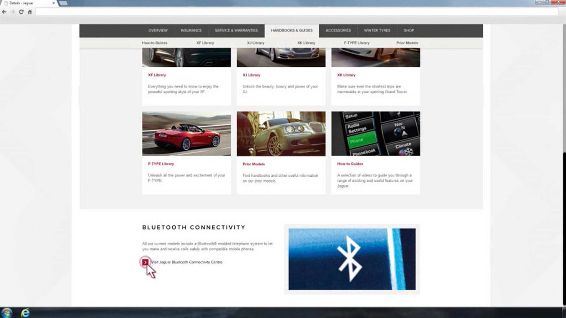 Jaguar XF Bluetooth connectivity Website