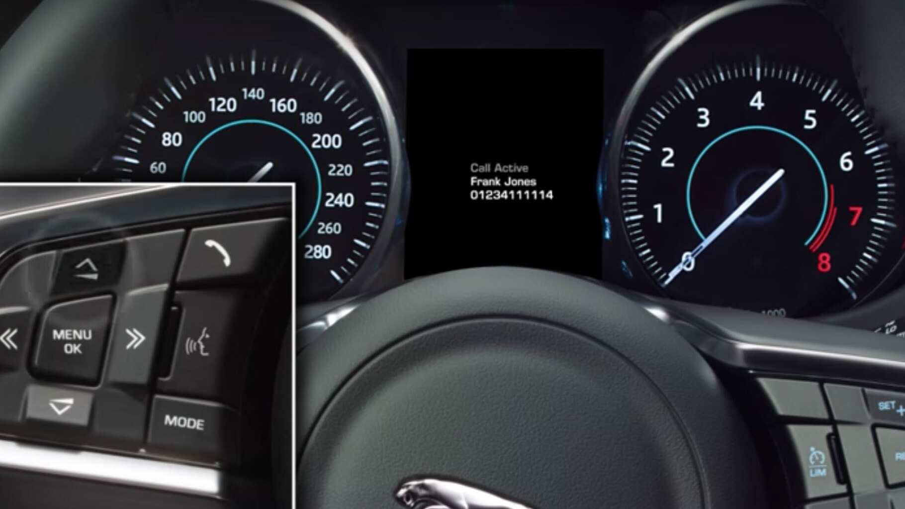 Jaguar F-Pace's InControl Touch: Steering Wheel Controls information video.